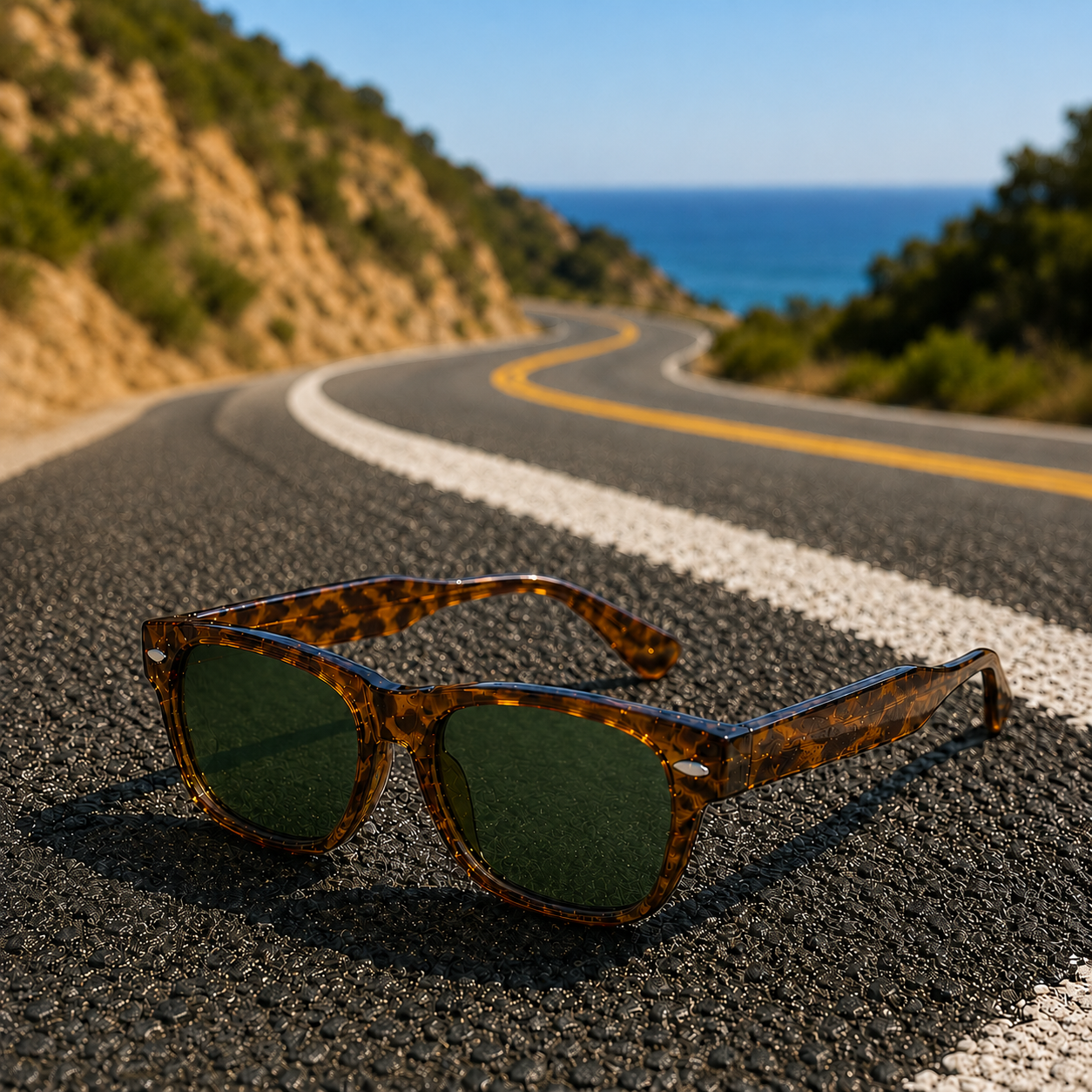 THE Atlas UV400 HD Glossy Leopard Brown Sunglasses