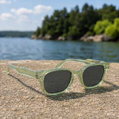 THE Drift  Unisex UV400 HD Glossy Clear Light Green  Sunglasses