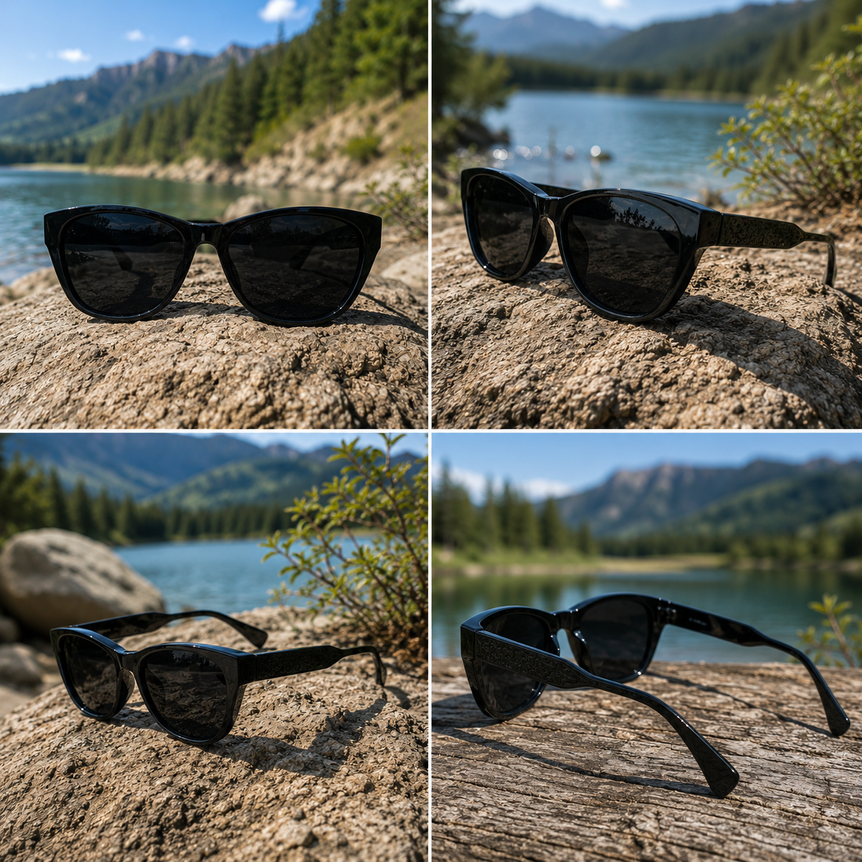 THE ELARA Glossy Black UV400 HD CATEYE THICK Glossy Sunglasses
