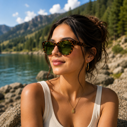 THE ELARA  Unisex UV400 HD Leopard Brown  Sunglasses