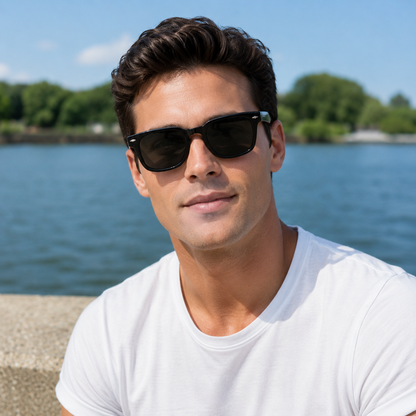 THE Drift  Unisex UV400 HD Glossy Black  Sunglasses with Black  Lens