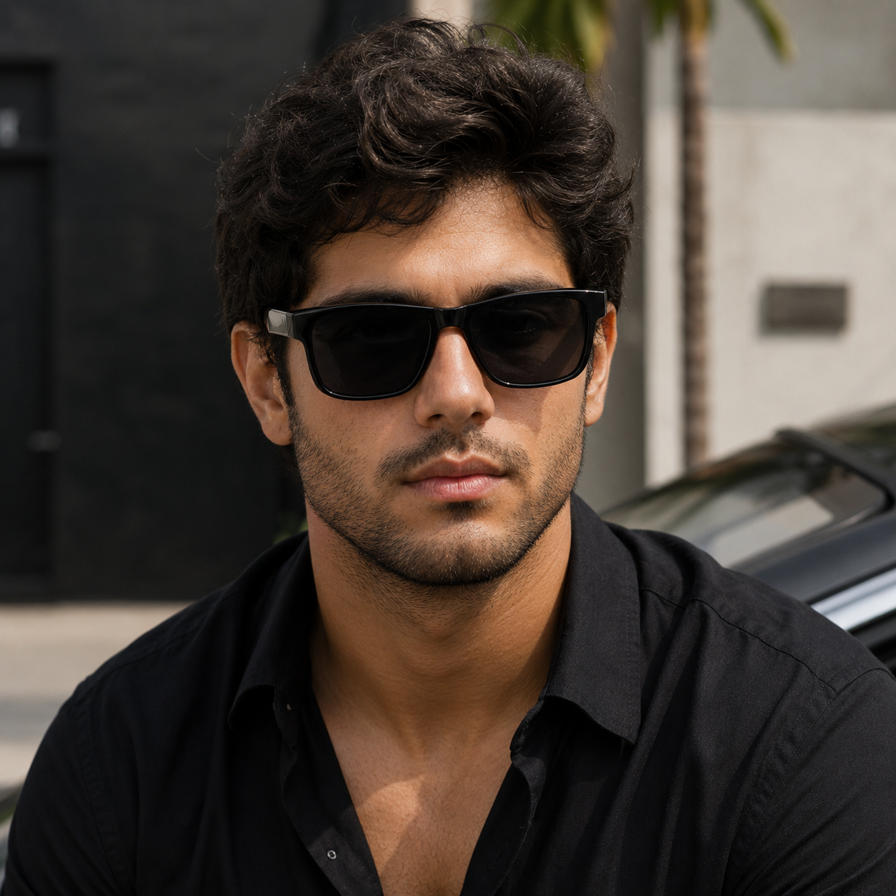 THE ECLIPSE Unisex UV400 HD Glossy Black Sunglasses