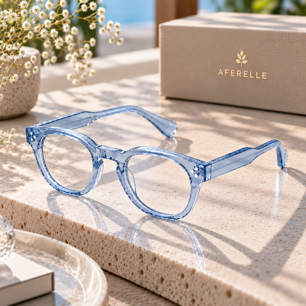 THE PHANTOM F1 Glossy Light Blue Eyeglasses Frame with Demo Lens