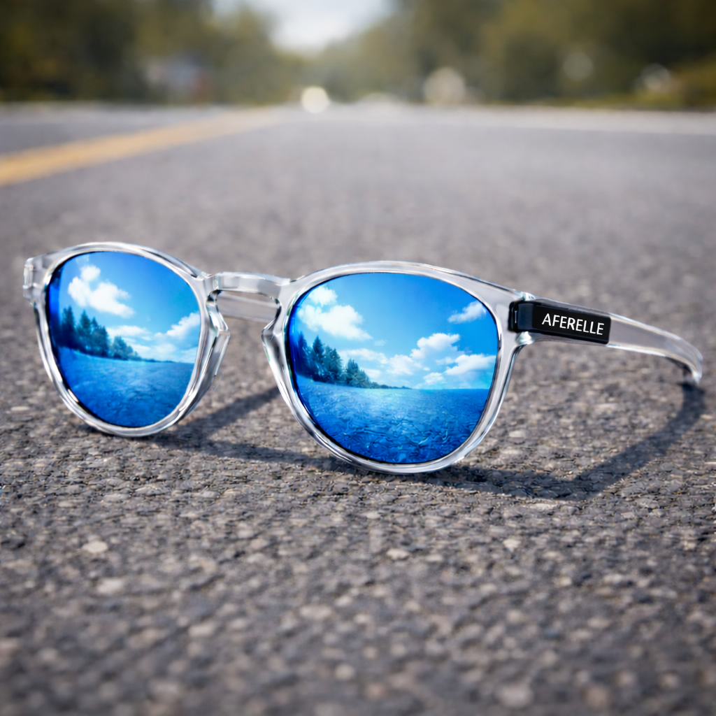 THE BOSS V1 | Glossy Clear Blue UV400 HD Pro Sunglasses – AFERELLE