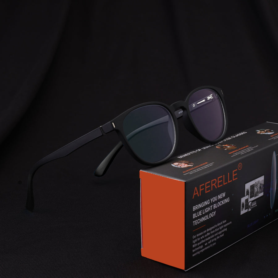 AFERELLE Zero Power Computer Glasses Blue Ray Glasses For Men TR90 Frame | CR Lens