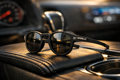 THE BOSS | Round Black V1 Polarized Sunglasses for Men and Women