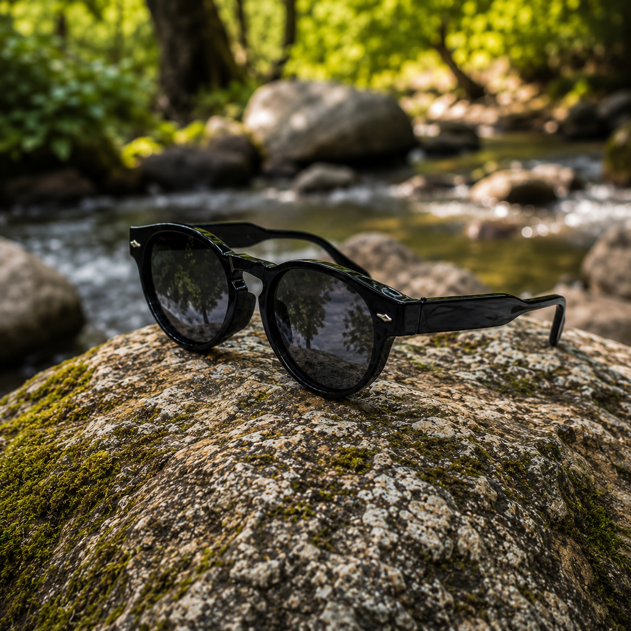 THE Orbit  Unisex UV400 HD Glossy Black Sunglasses