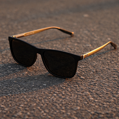 THE ATTITUDE Gold finish UV400 HD Polarized Pro Sunglasses