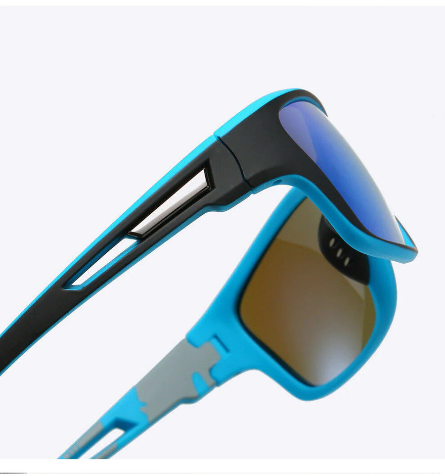 AFERELLE Wrap Around Bike Car Riding Polarized Sunglasses TAC 100 % UV Protection | Blue Mirror Coated