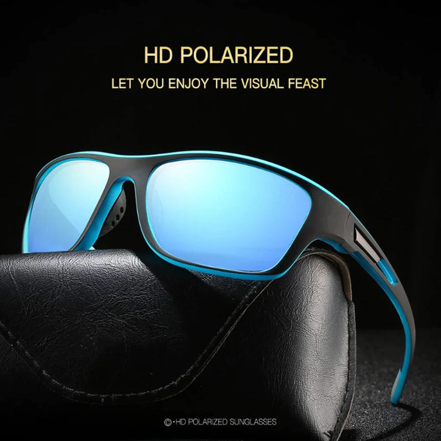 AFERELLE Wrap Around Bike Car Riding Polarized Sunglasses TAC 100 % UV Protection | Blue Mirror Coated